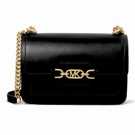 michael kors heather black|Heather Large Leather Shoulder Bag .